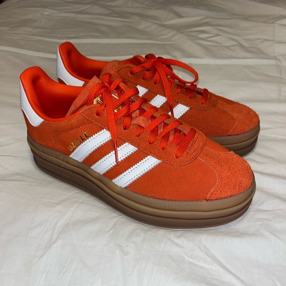 Orange Brand New Adidas Platform Gazelles